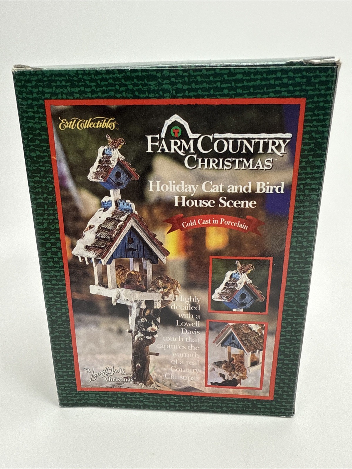 Ertl Collectible Farm Country Christmas Holiday Cat and Bird House Scene