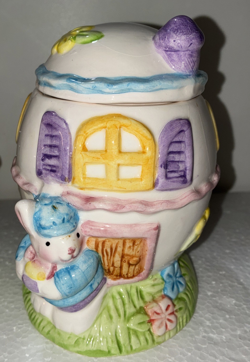 2~ Easter Bunny Easter Cottages Egg Shaped Trinket Boxes Boy & Girl 15939-15940