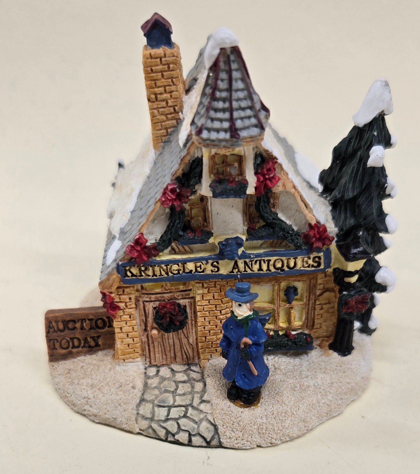 Vintage 1995 Crystal Falls Village Christmas Kringle’s Auction Village Building