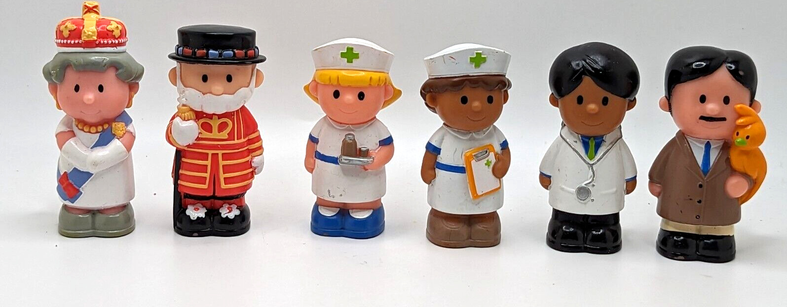 6 Main Street Village 2.75 Inch Figures Nurses Doctor Man with Bird King & Queen