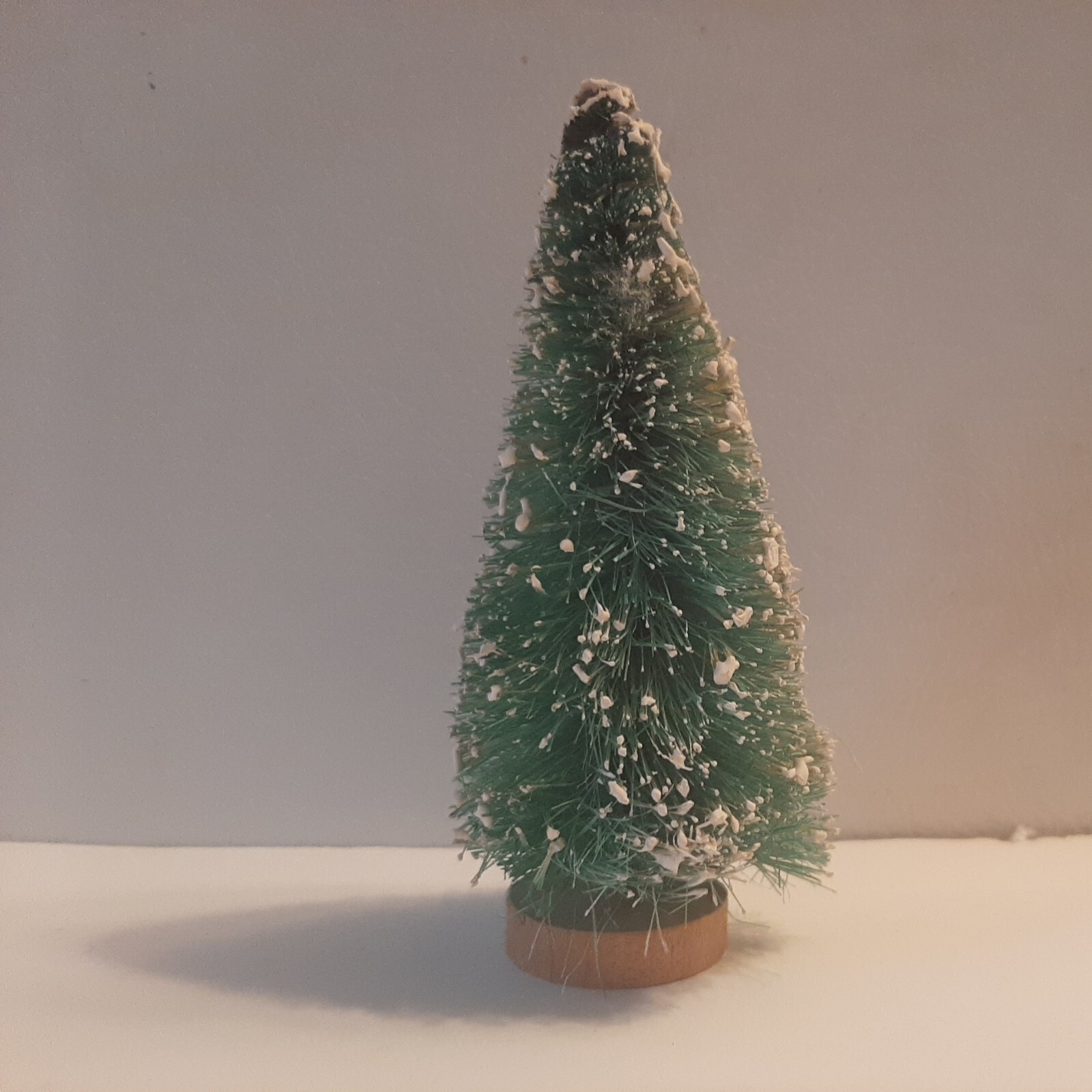 4.5″ Vintage Flocked Bottlebrush Christmas Tree for Village Scene