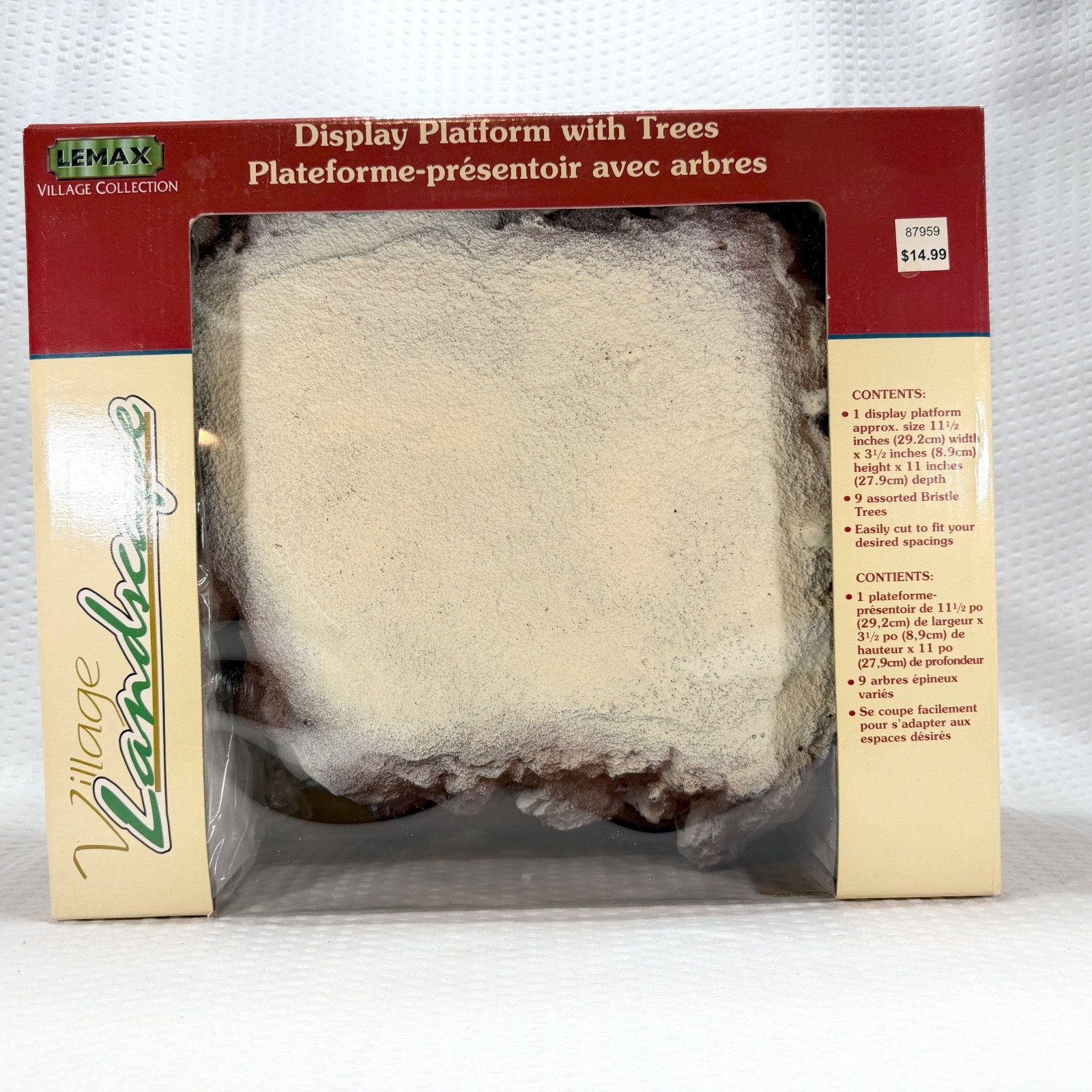 Vintage 1998 Lemax Village Collection Landscape Display Platform w/ 7 Trees Only