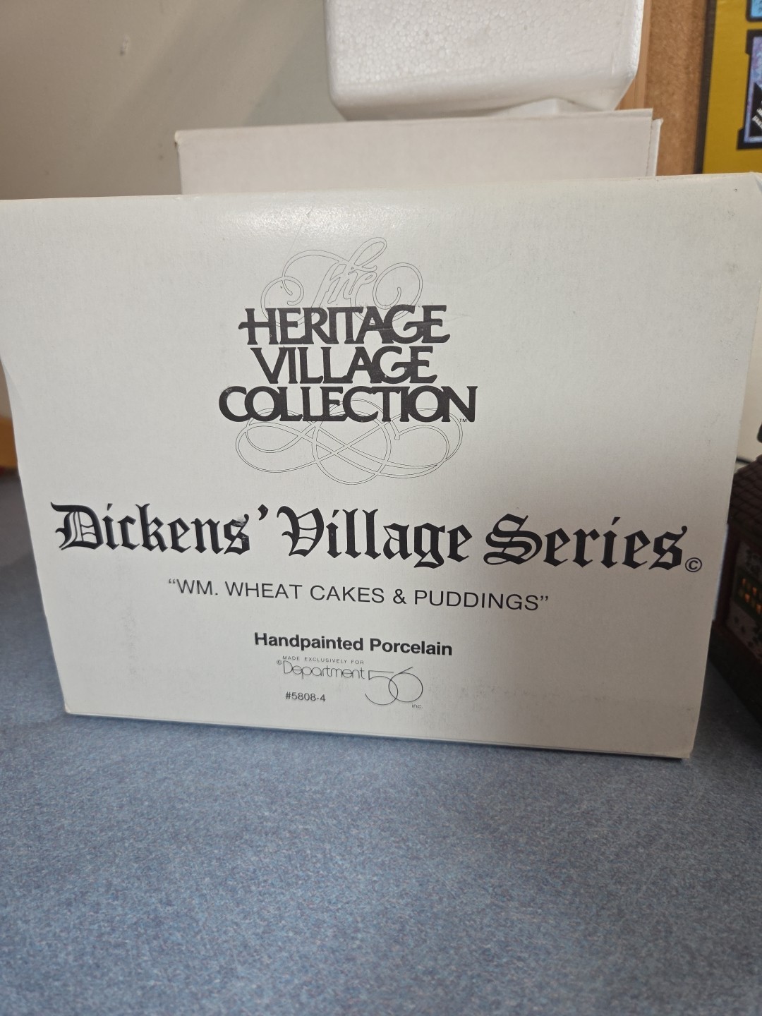 Heritage Village DEPT 56 Dickens’ Series “WM WHEAT CAKES AND PUDDINGS” #5808-4
