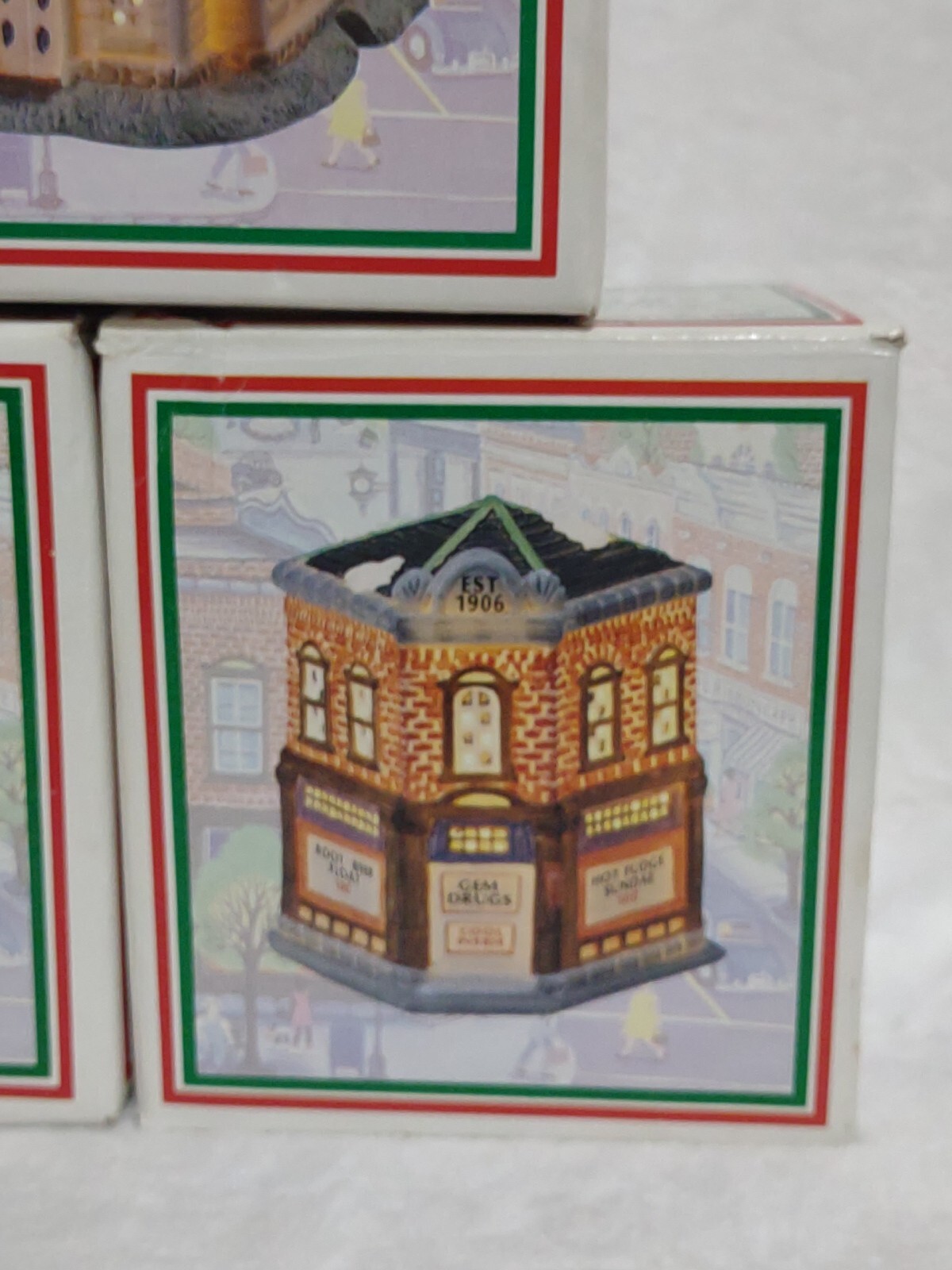 Home Town America Lot of 3 Church, Gem Drugs, Blue Ribbon Cafe + 11 BONUS PIECES