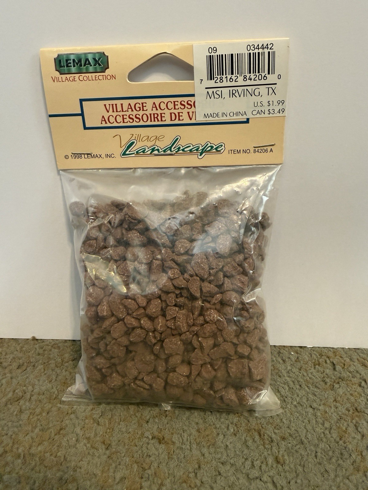 1998 Lemax Village Collection 8oz Brown Decorative Stone 84206A NOS