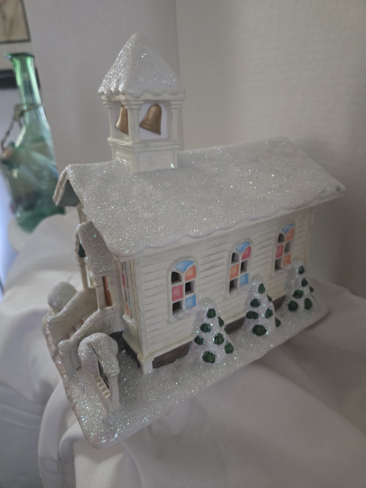 Snow Church Bedford Falls Christmas Village Ceramic It’s a Wonderful Life