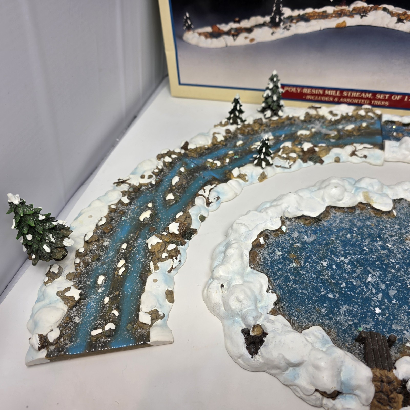 Lemax & Dept 56 Mill Pond & Creek Set Vintage Christmas Village Water River Lot