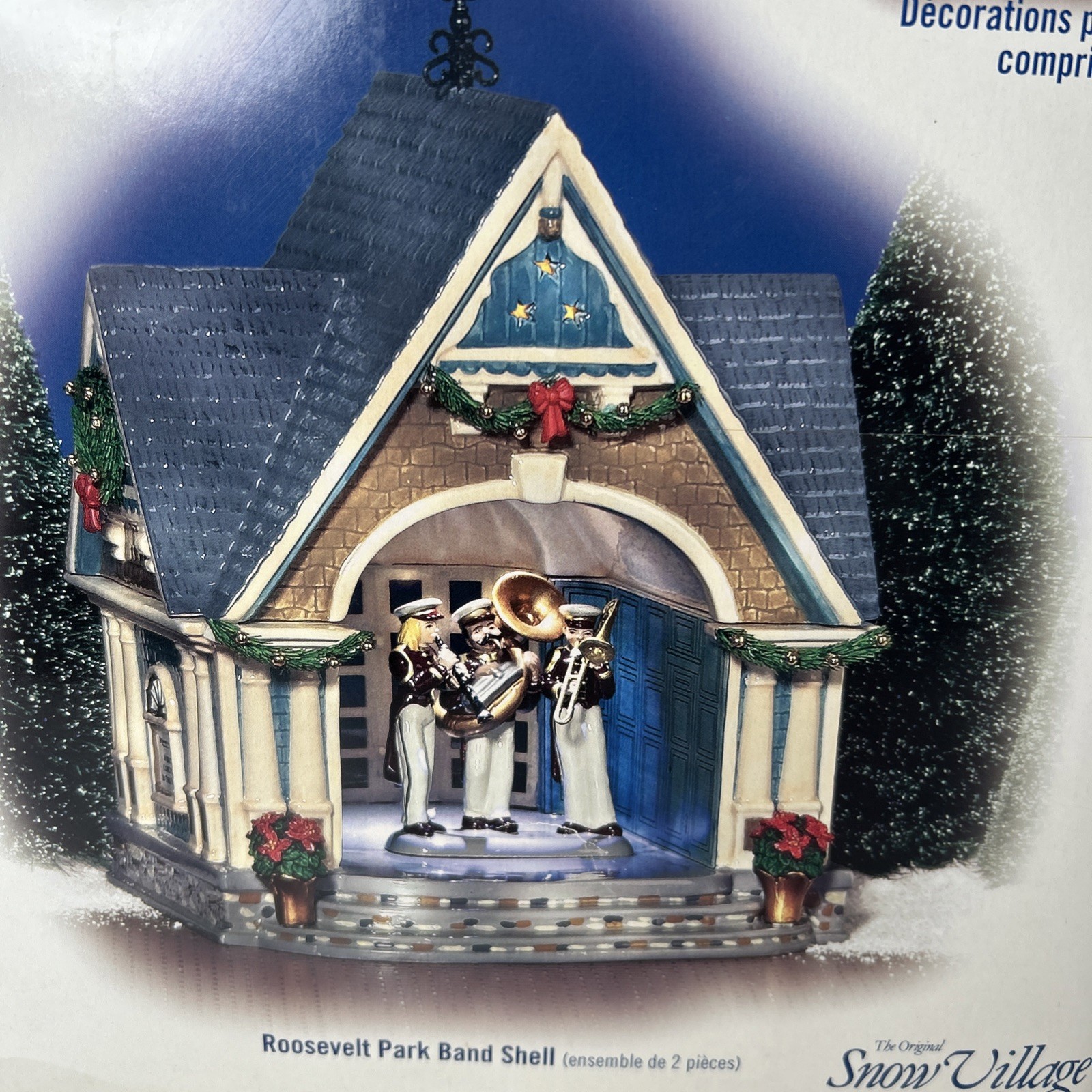 Dept 56, Snow Village, Roosevelt Park Band Shell, Musical, Patriotic, 56.55338
