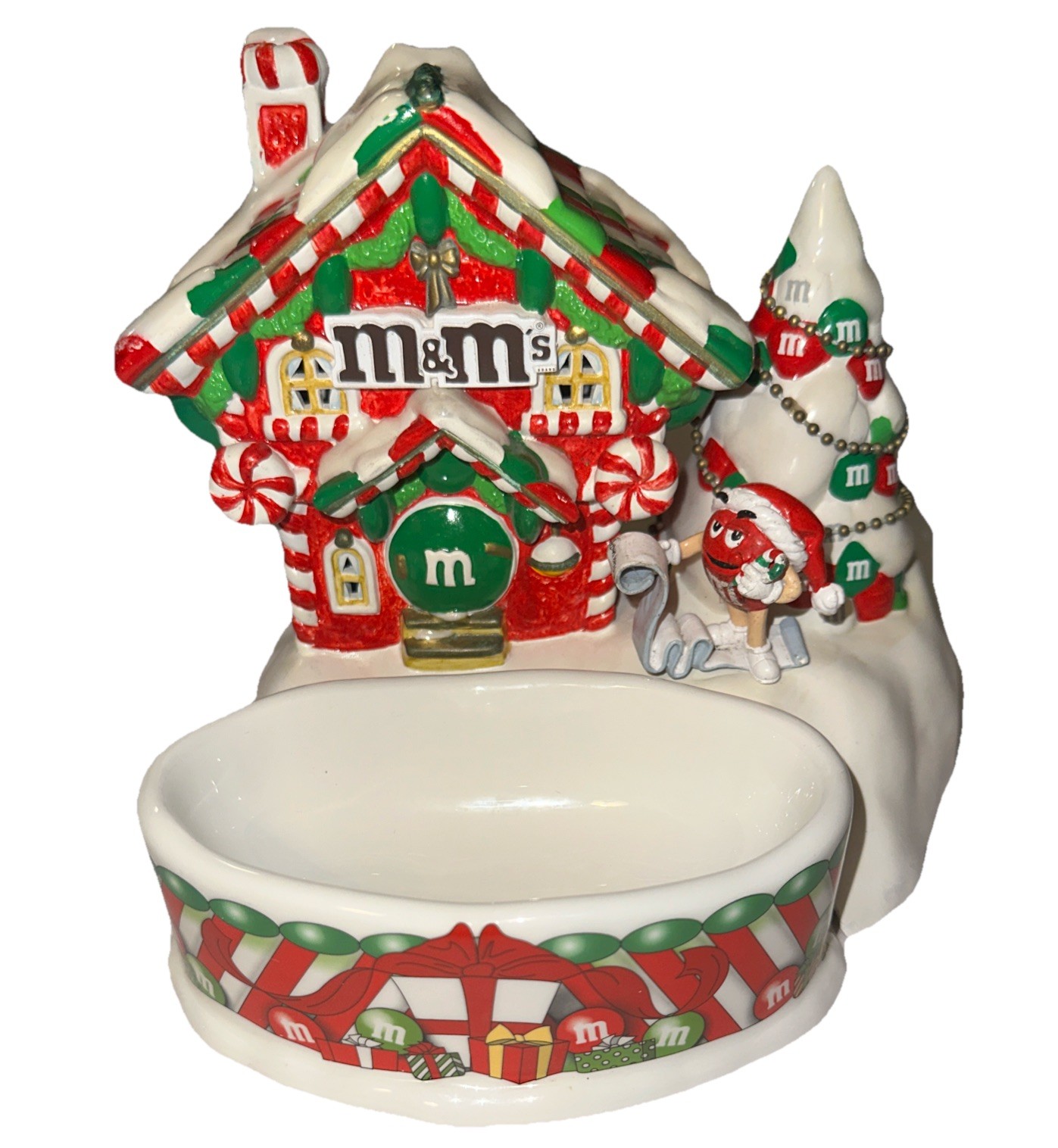 DEPARTMENT 56 M & M’S CHRISTMAS BAKERY LIGHTED HOUSE & CANDY DISH 2004