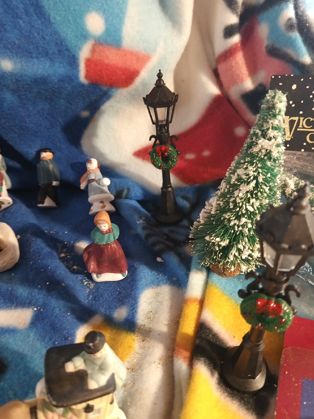 Small Glass Christmas Village With Flocked Trees In Various Sizes 1 In To 4 In