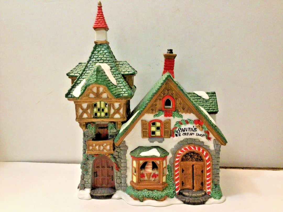 Heartland Village, “SANTA’S ICE CREAM SHOP” Porcelain House, Orig. Packaging