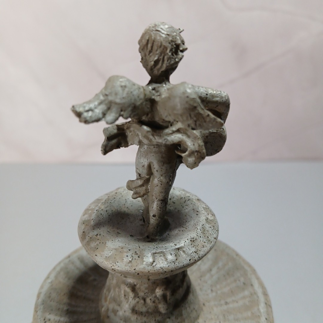 Village Bird in Birdbath Miniature Accessory Cardinal Bird And Cherub Angel
