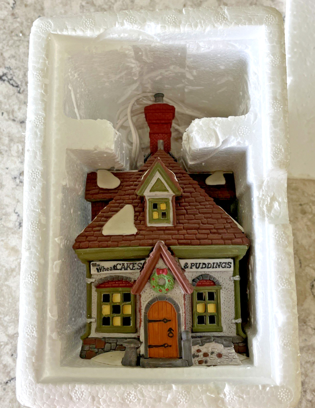 Dept. 56 Heritage Dicken’s Village Series “WM Wheat Cakes & Puddings” Lighted