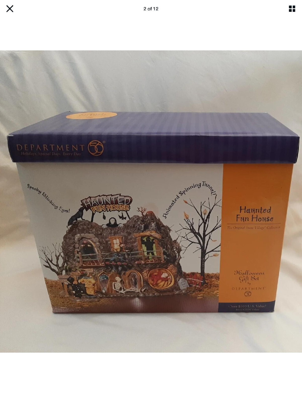 Dept 56 Halloween Village ~ HAUNTED FUN HOUSE Gift Set (Motion & Sound) ~ #55094