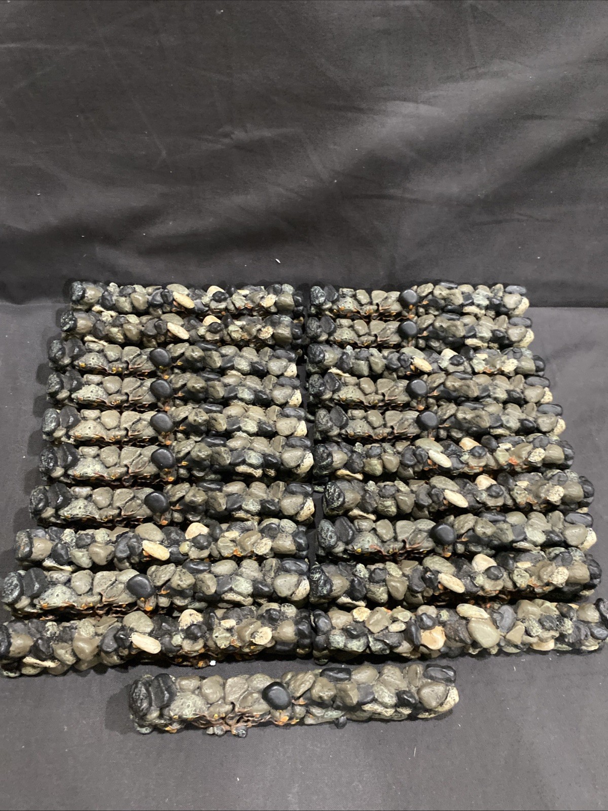 Department 56 Fieldstone Dark Rock Wall Village Accessories-Lot Of 21 – 52727