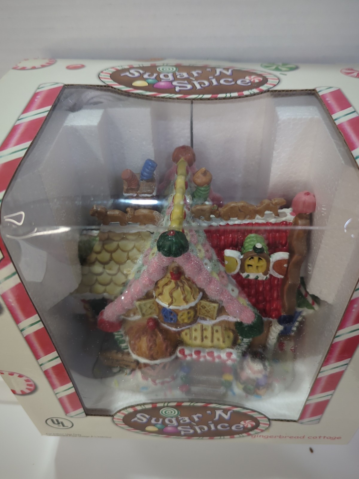 Lemax Sugar ‘N Spice Gingerbread Cottage 45047 Christmas Candy Lighted 2004 NEW