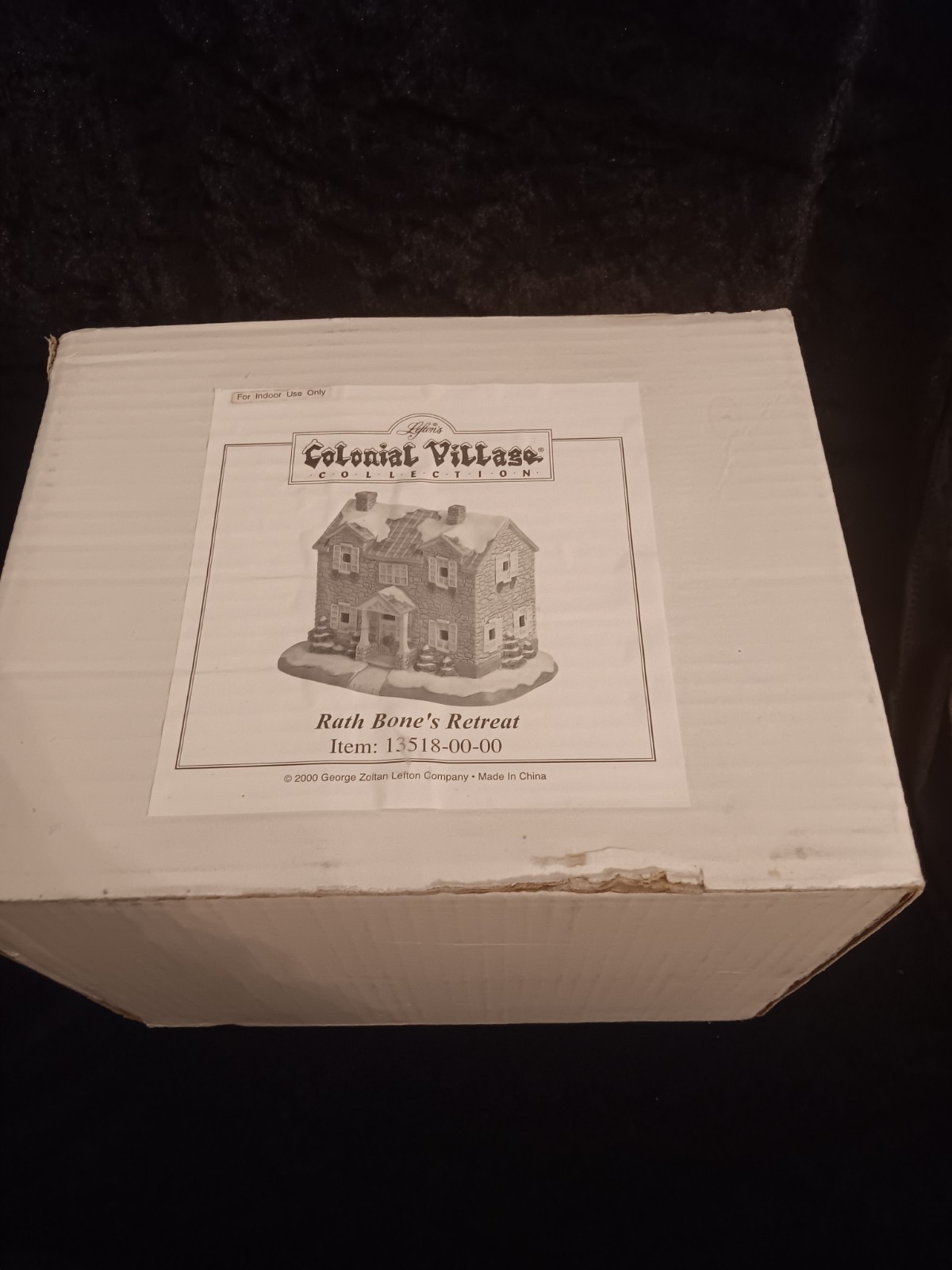 Rare Lefton Colonial Village Christmas “Rath Bone’s Retreat” 2000 House Lamp