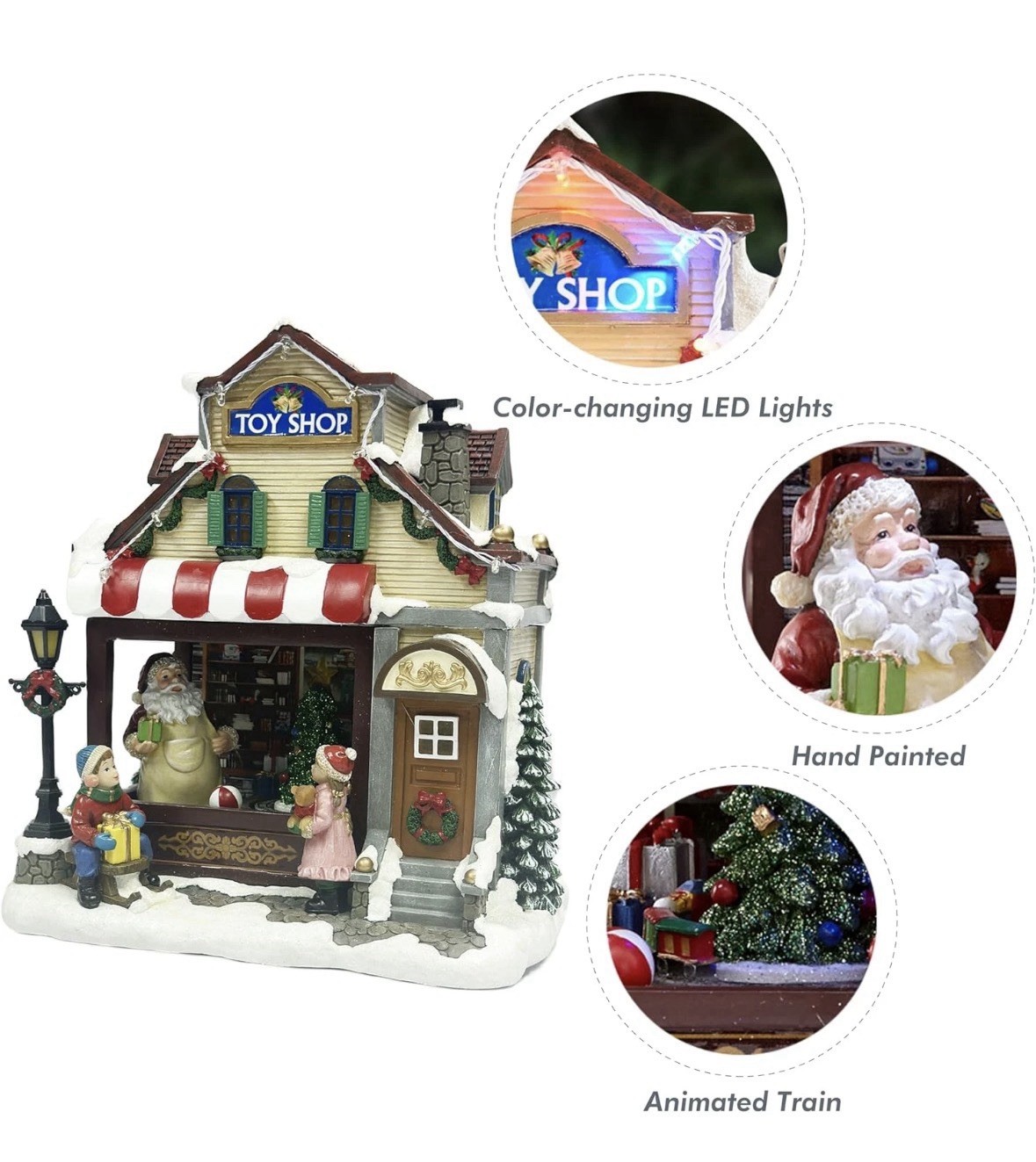 Moments in Time Christmas Village Toy Shop Lights Music Animated *VIDEO*