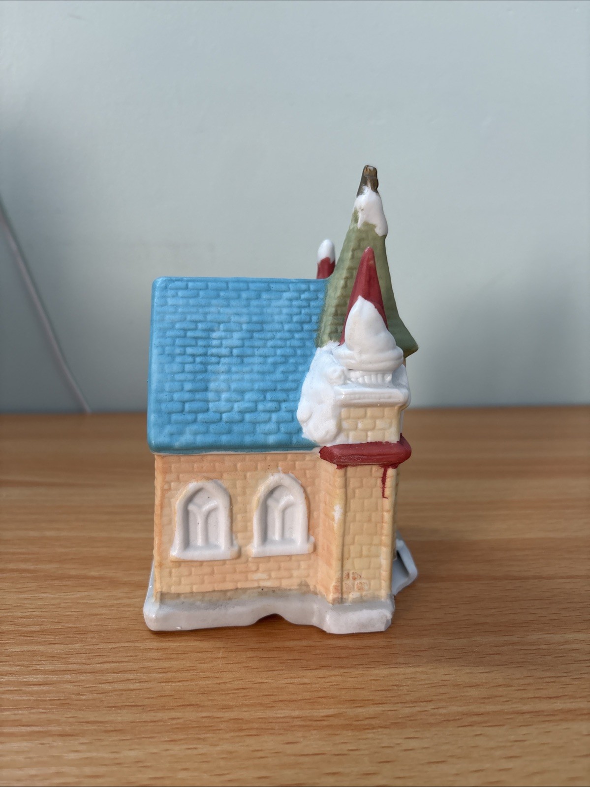Vintage Share The Joy Illuminated Christmas Village Church, No Light, Cracked