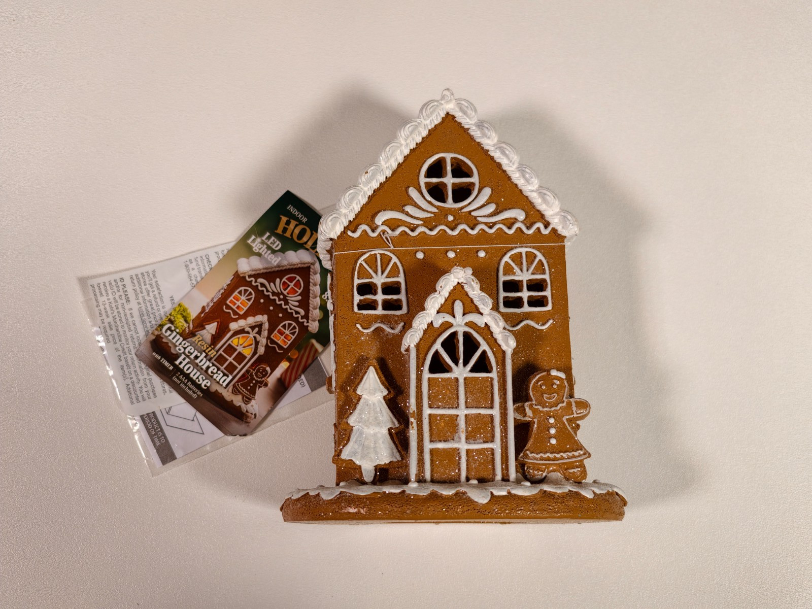 Indoor Holiday 8.8″ H Resin LED Gingerbread House Table Decor