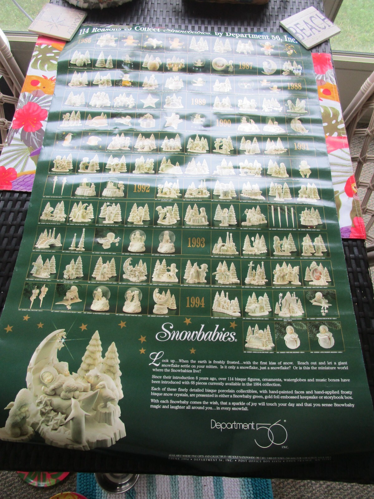 114 Reasons to Collect Snowbabies Dept. 56 Poster 1994 ~ 23″ x 37″ NEW