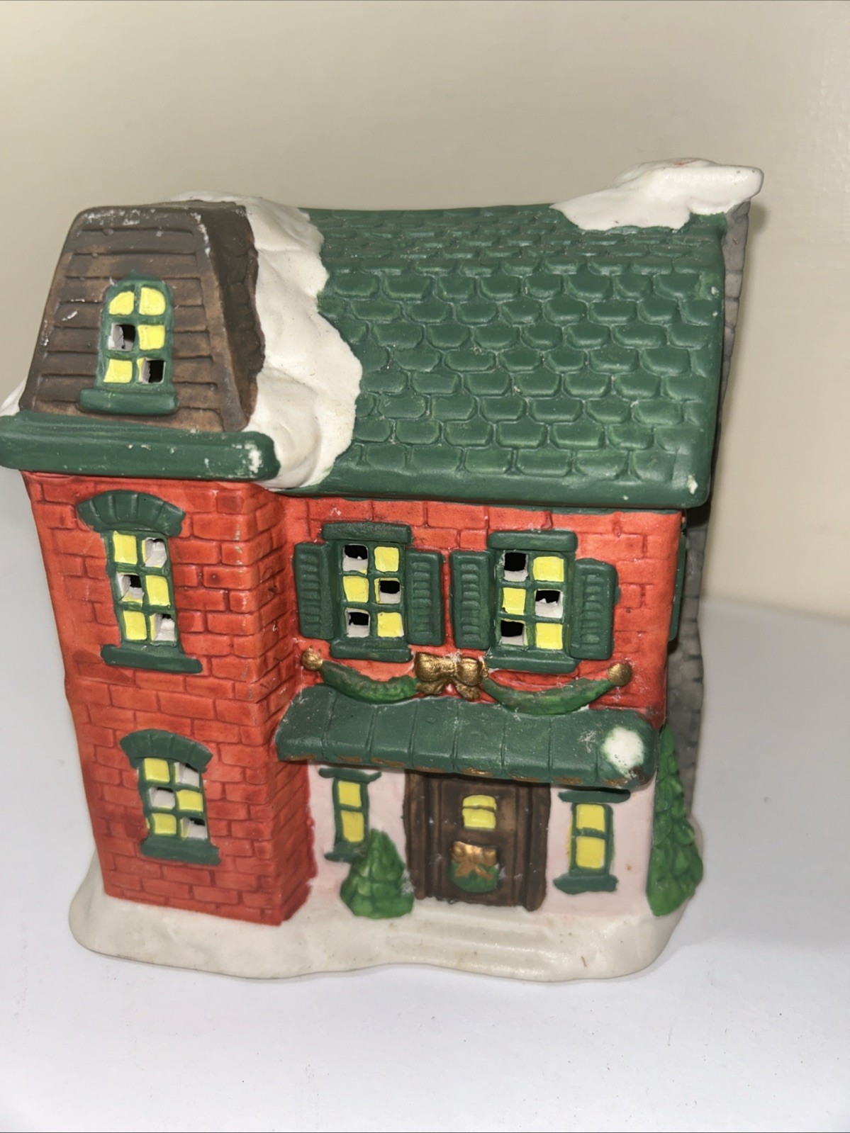 Christmas Village Two Story House Home Ceramic No Light 5 3/4″ T 5A