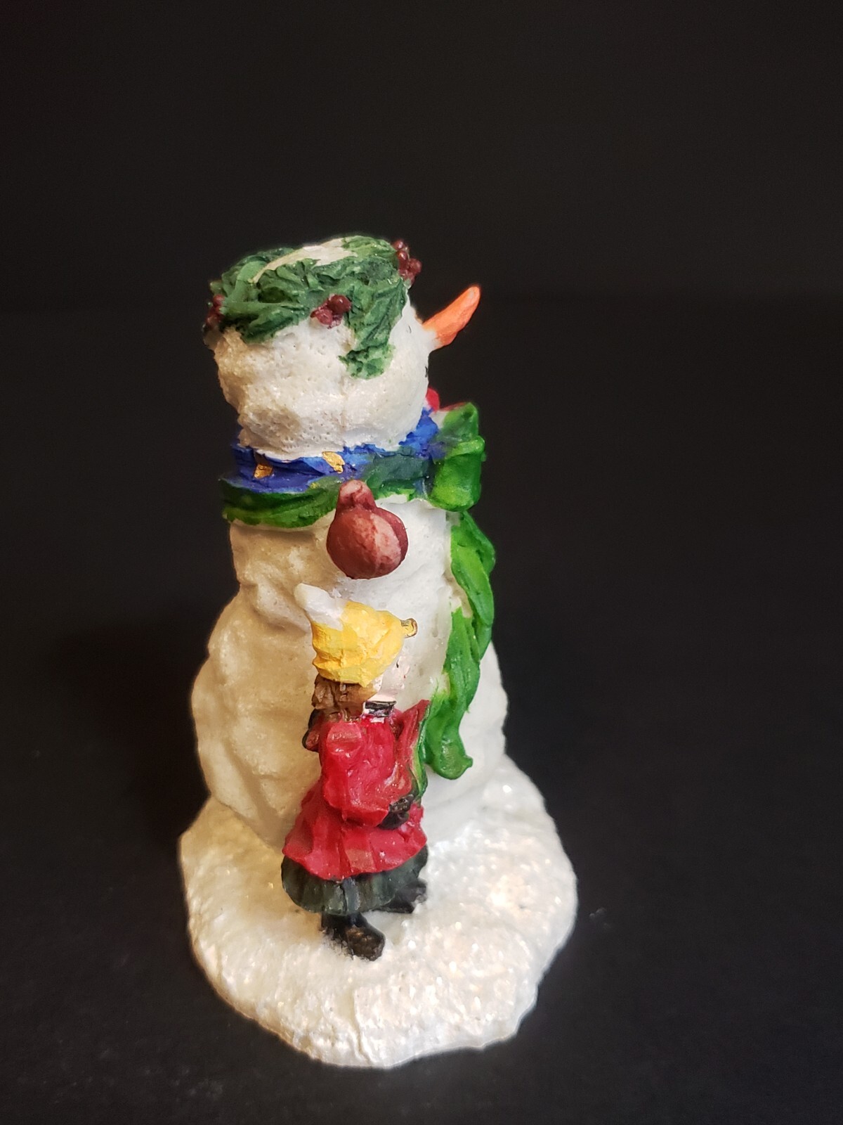 Holiday Time Santas Workbench Christmas Village Children Building A Big Snowman
