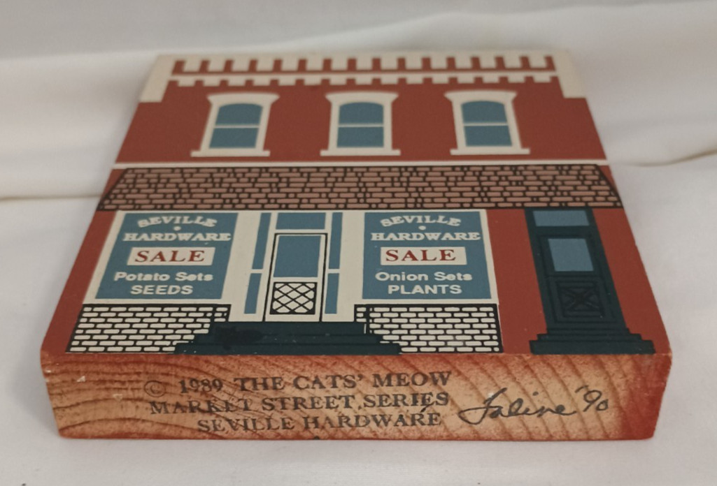 THE CAT’S MEOW VILLAGE MIXED WOOD HOME BUILDINGS + MORE LOT Of 7 SIGNED