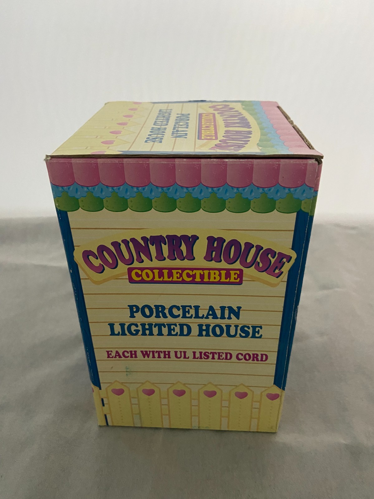 Vintage County House Porcelain Lighted House Knit Shoppe Original Box No Light