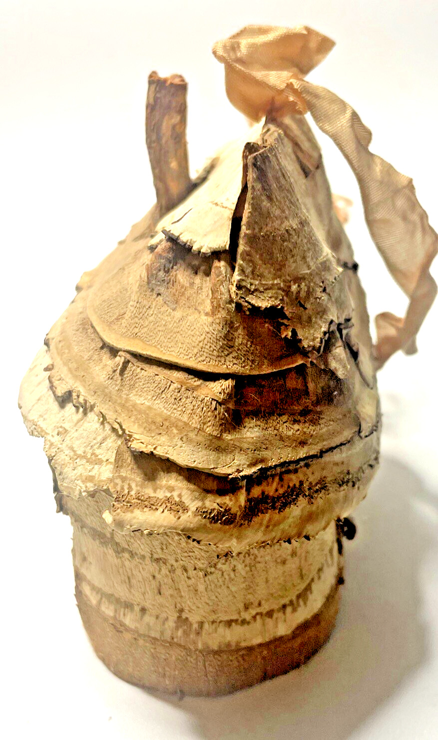 Ornament—Bark Covered House Natural Look 3.5” Tall 4” x 2”