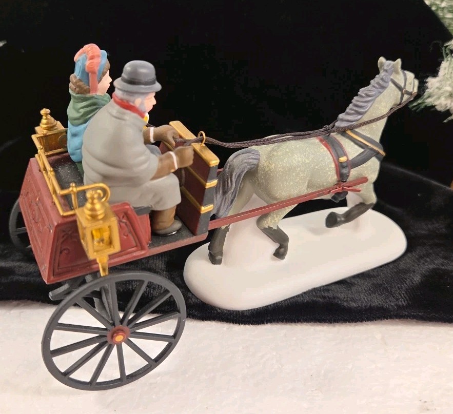 Dept 56 Heritage Village “RED CHRISTMAS SULKY” Porcelain Retired # 58401