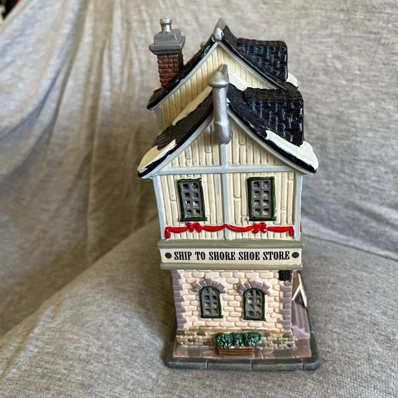Ship To Shore Shoe Store & Engraver Ceramic Light-Up Village Building – No Light