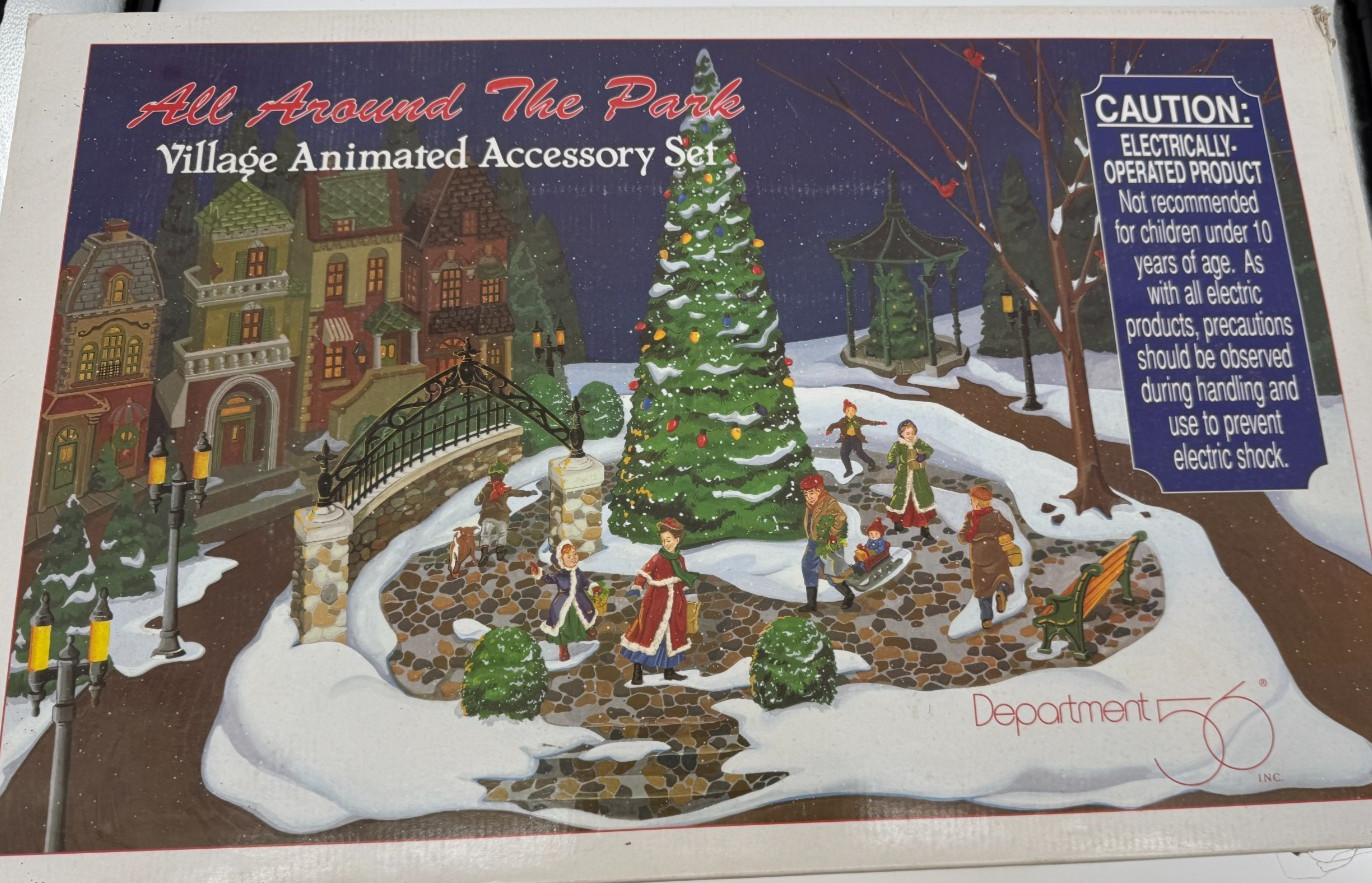 Dept 56 All Around The Park Village Animated Accessory Set Christmas
