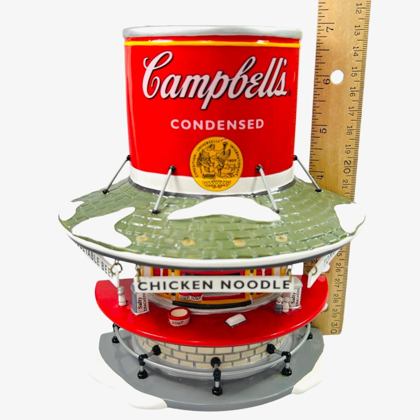 Department 56 Campbell’s Soup Counter 2002 Snow Village with Light Cord Box Card