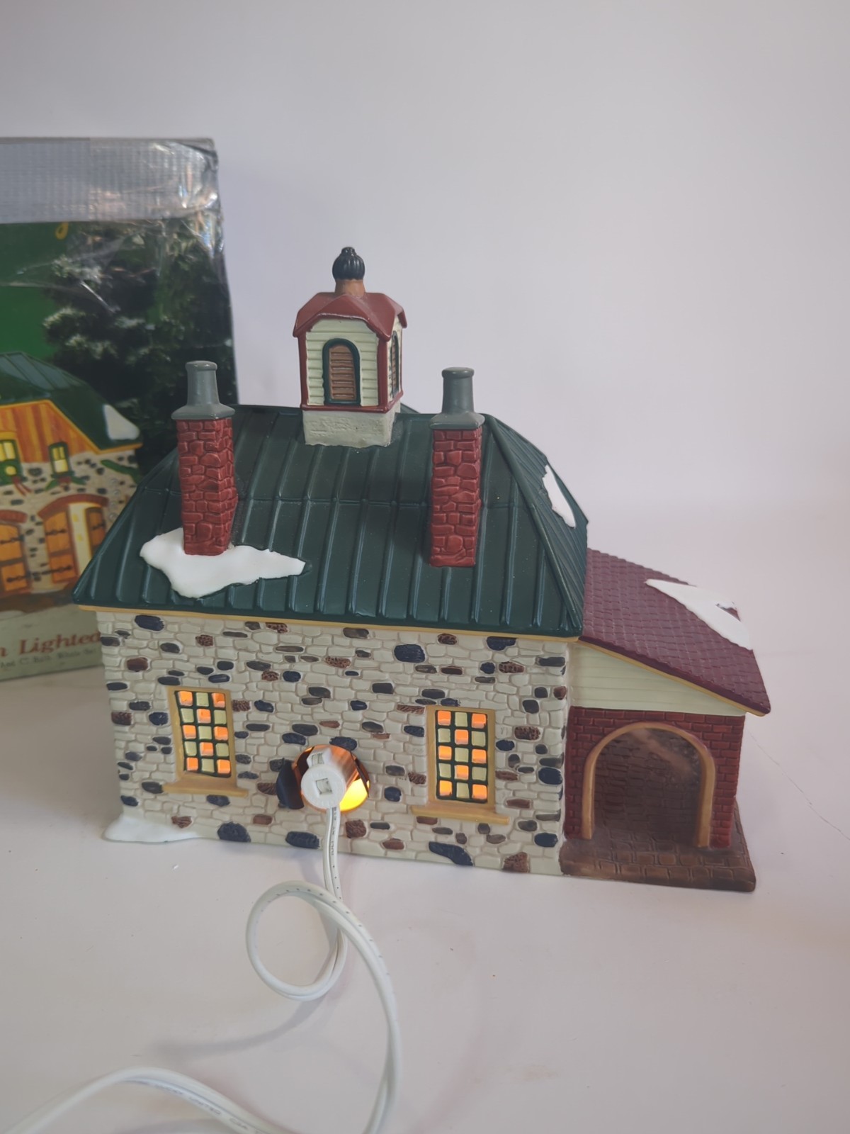 VTG 1998 O’Well Heartland Valley Village Lighted Christmas Blacksmith Shop C8