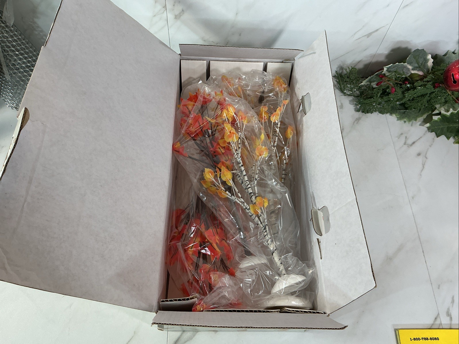 DEPARTMENT 56 VILLAGE Autumn Maple & Birch Trees~Set of 4~NEW IN BOX