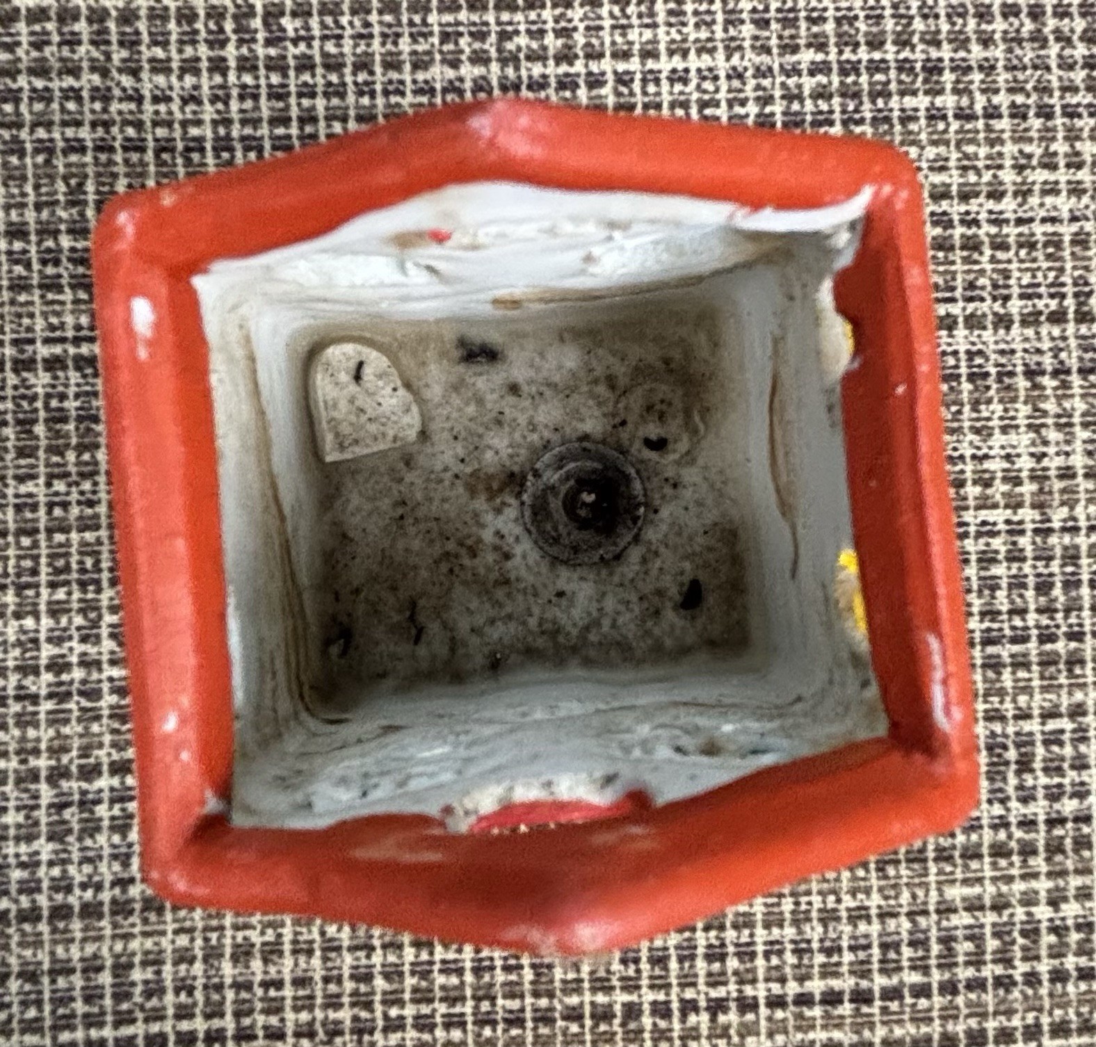 Vintage Hand Painted Ceramic Christmas Village CANDLE HOUSE Tealight Holder