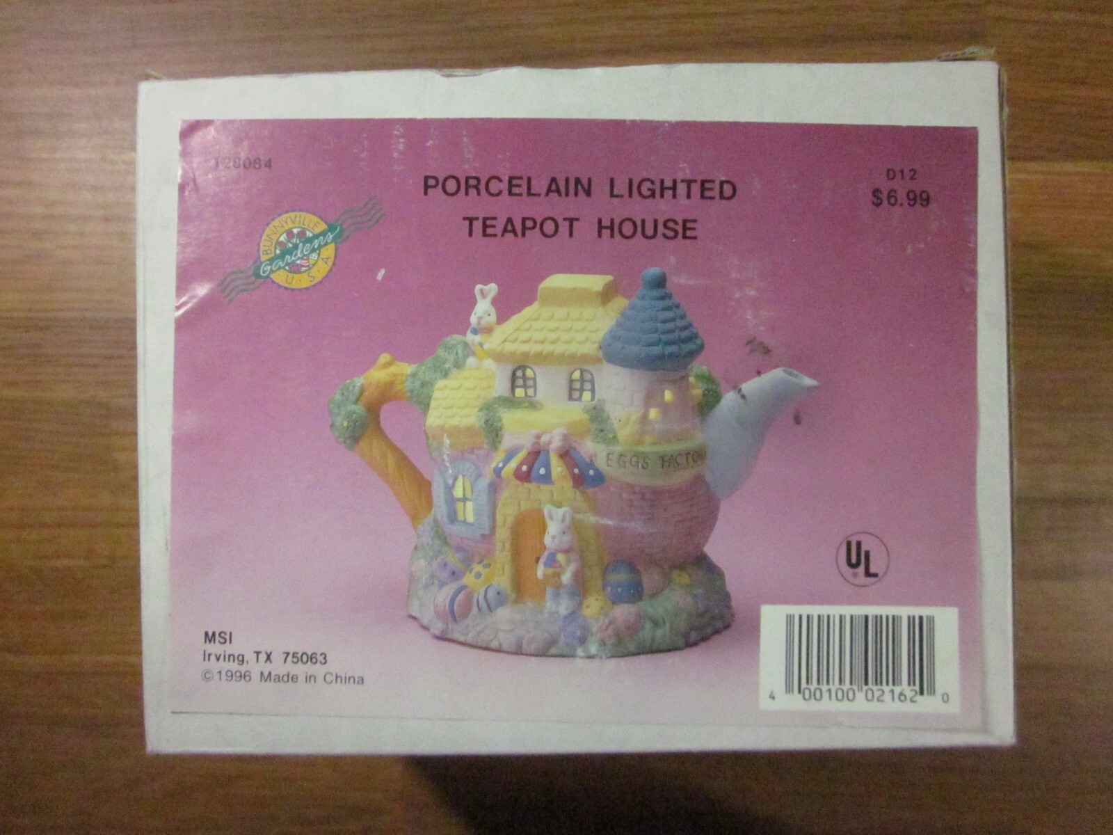 Bunnyville Gardens 1996 Easter Spring Porcelain Egg Factory Teapot House