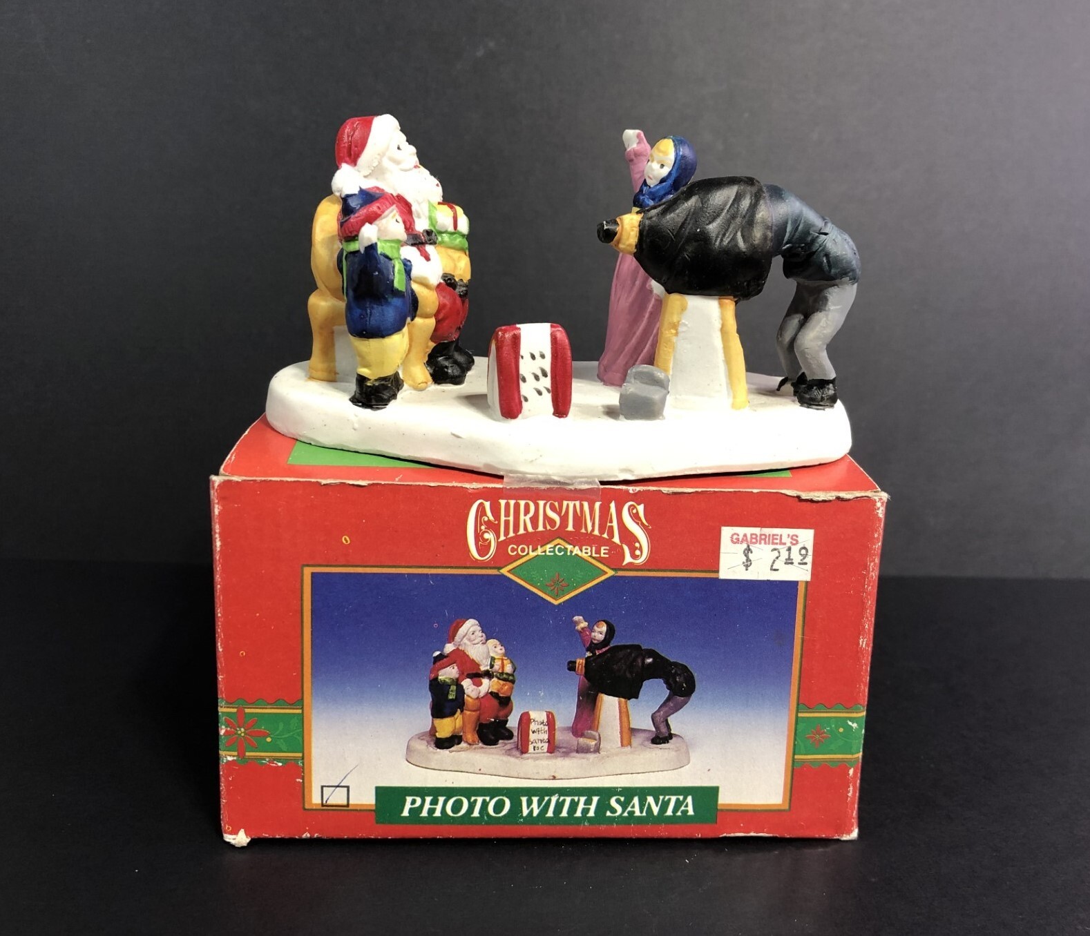 Vintage Holiday Traditions Christmas Collectibles Photo w/Santa & Kids Free Ship