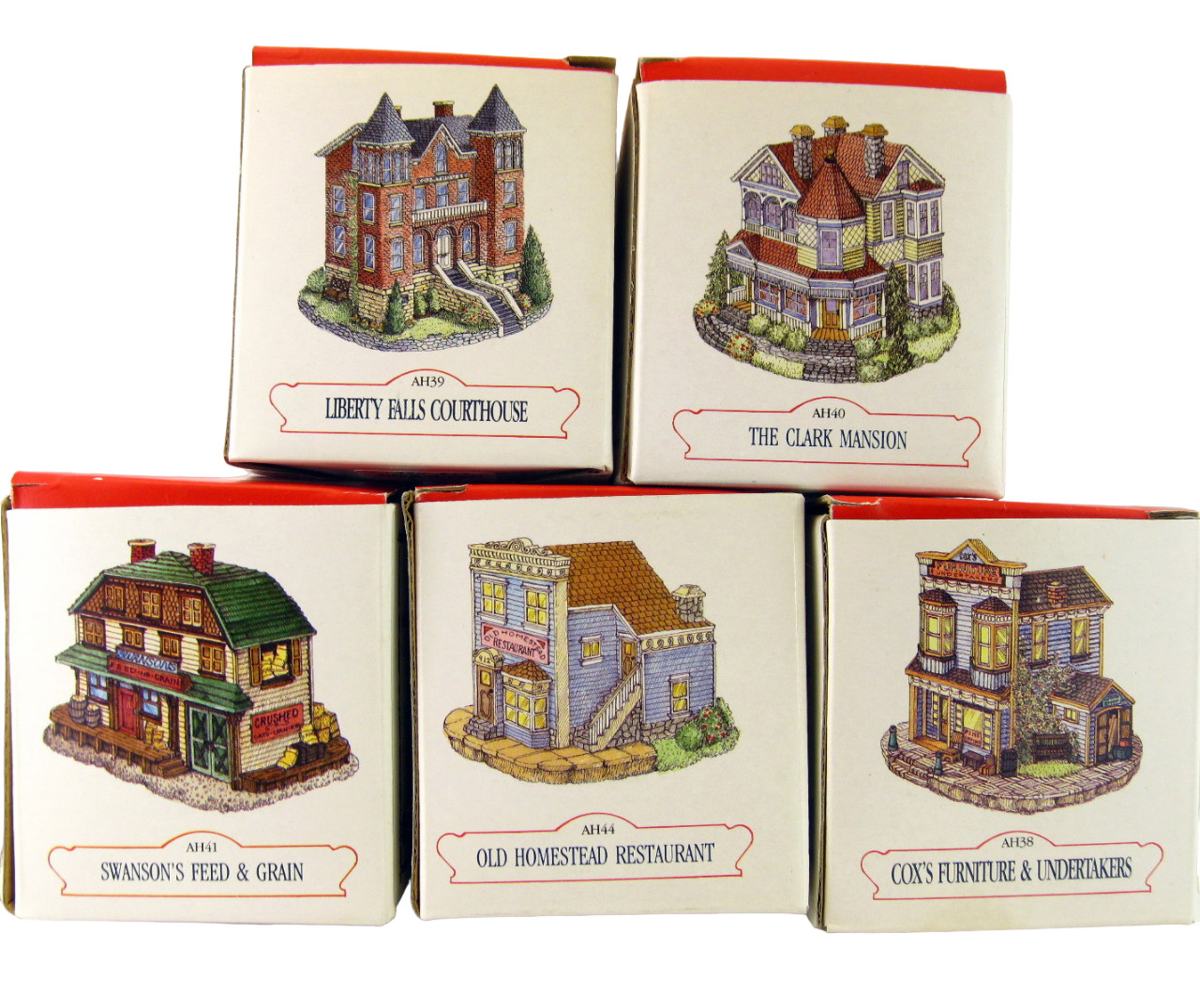 THE AMERICANA COLLECTION LIBERTY FALLS AMERICAN FRONTIER TOWN AH39,40,41,44.38