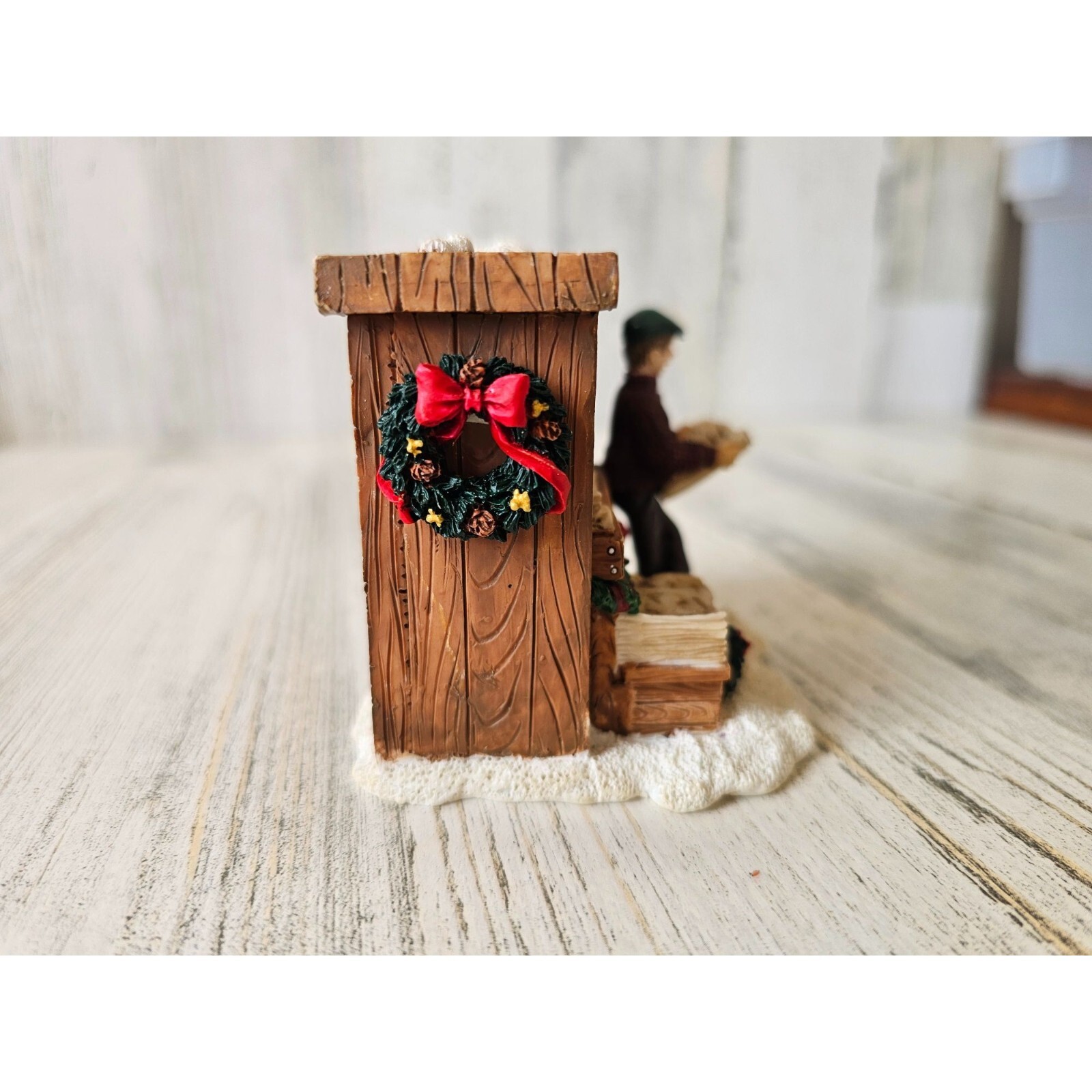 Newstand village Xmas men newspaper shop vintage