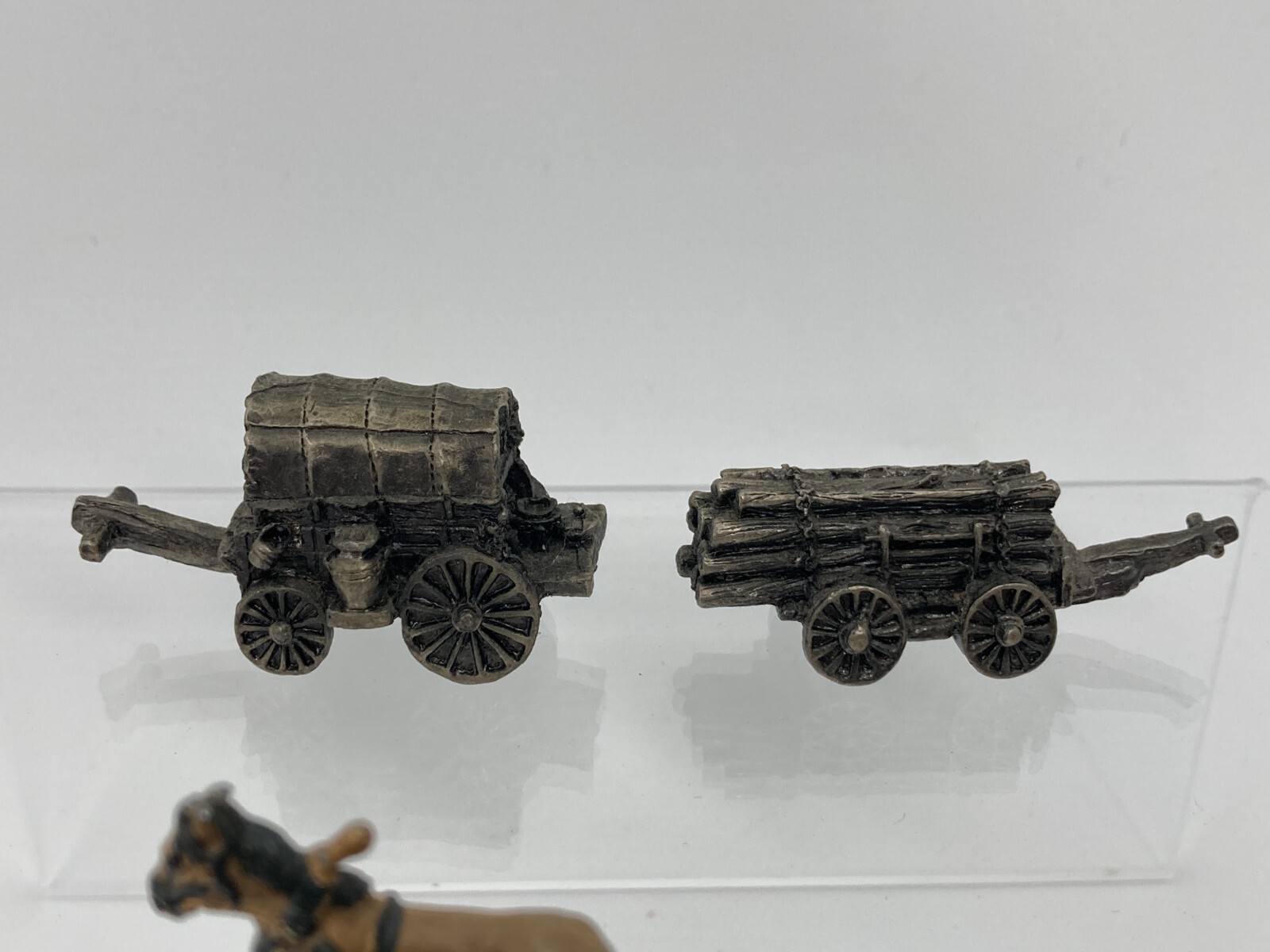 Vintage 12 Liberty Falls Pewter Metal Figurine Lot Wagons Horses 96 IRS 1996