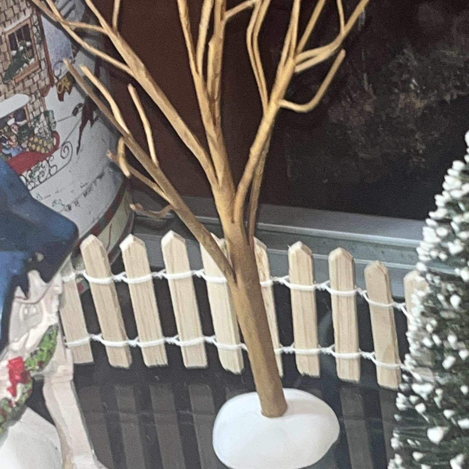 HOLIDAY TIME SANTA’S GAZEBO “ Visit With Santa” Picket Fence, Christmas Trees