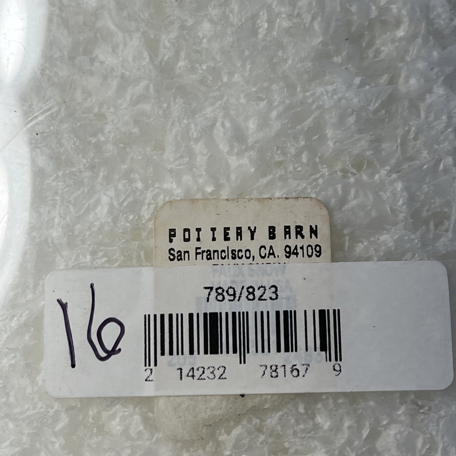 Pottery Barn Faux Snow 5.5 OZ White Open Top & Shake Christmas Holiday Village