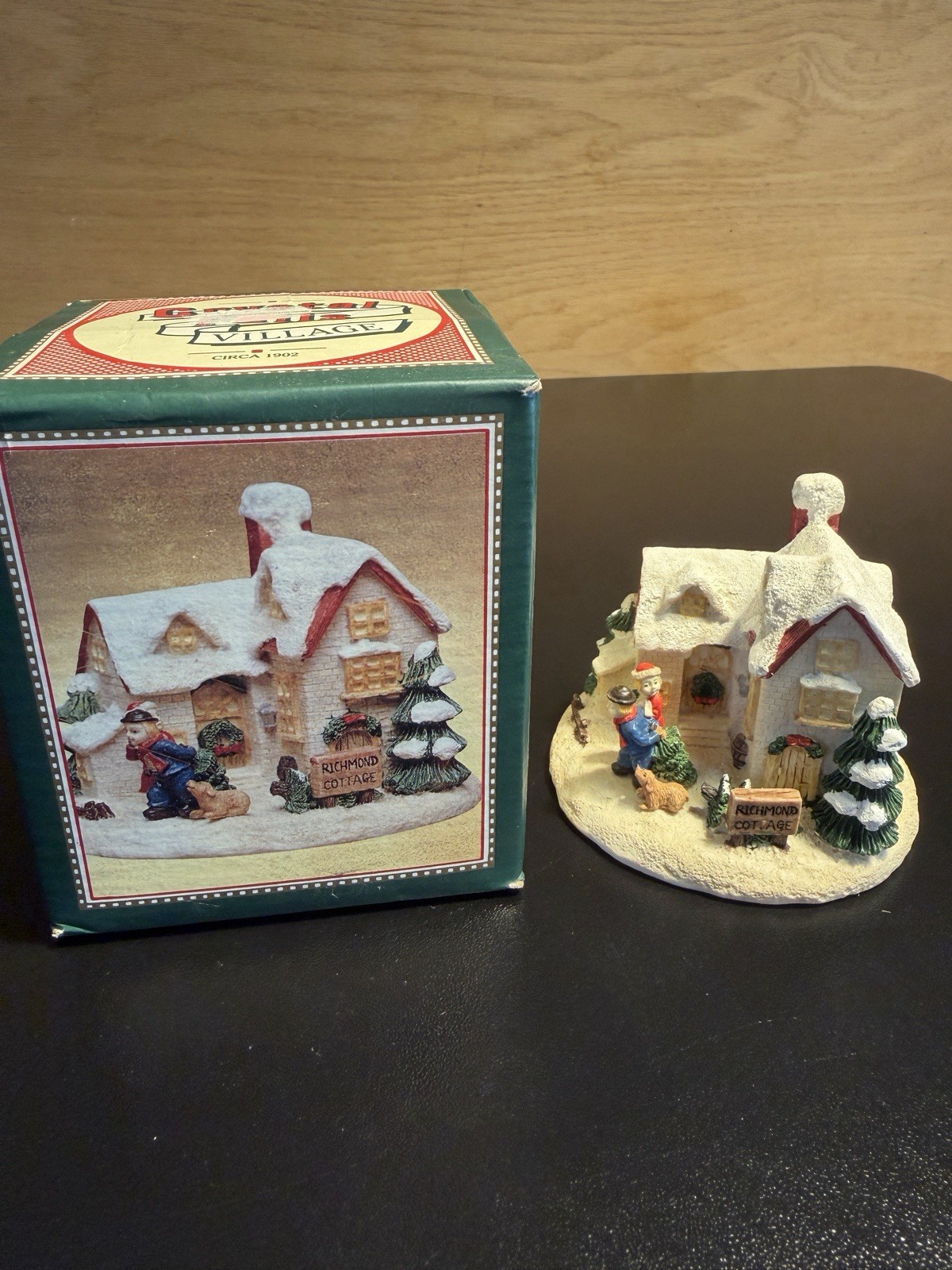 Vintage Richmond Cottage Crystal Falls Village House Christmas Ornament 1992 Box