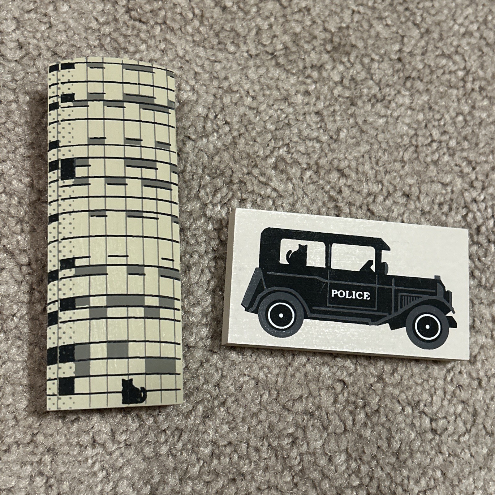 Cat’s Meow Village 1992, 2 Accessories: Police Car And Silo