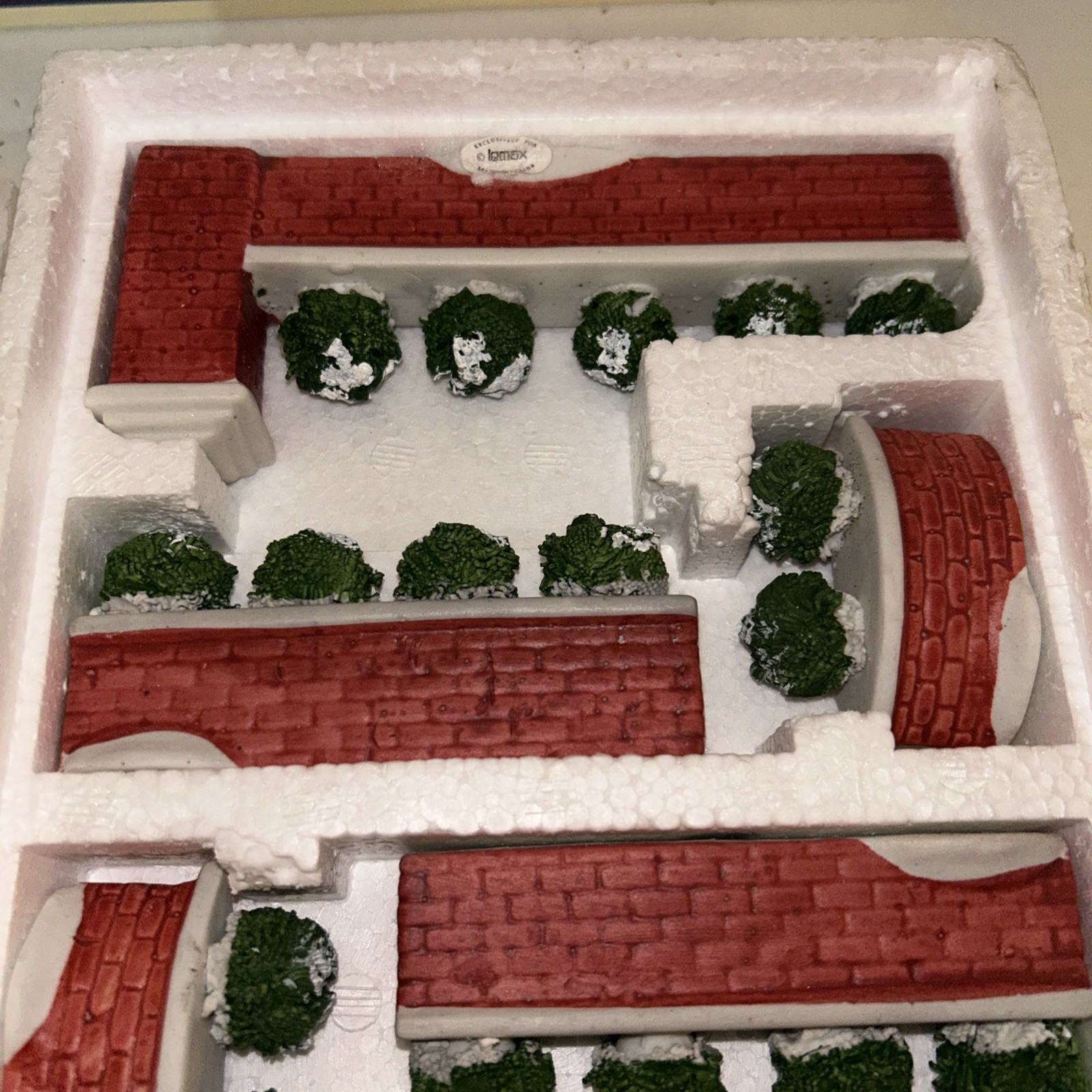 Lemax Dickensvale Collectibles Porcelain Brick Wall 6pcs 1992 Christmas NIB