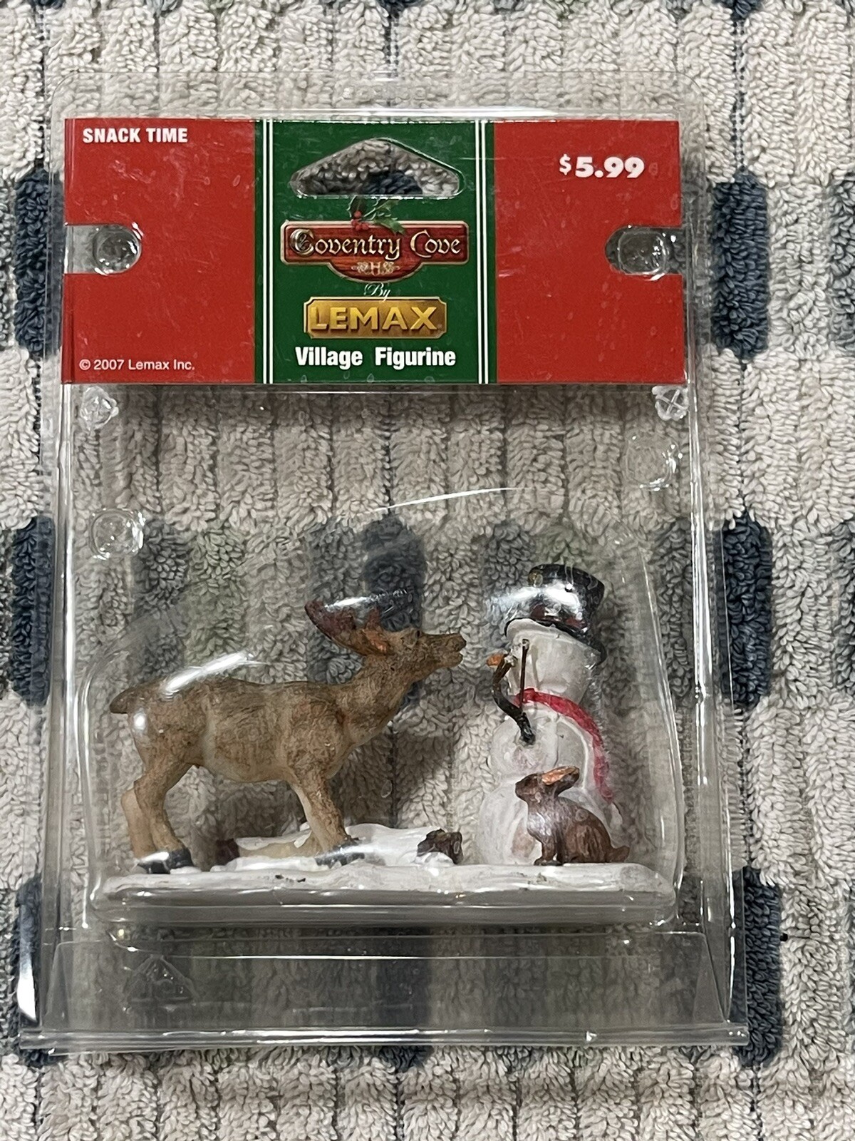 Lemax 2007 Christmas Village SNACK TIME #92700 Reindeer Snowman Bunny