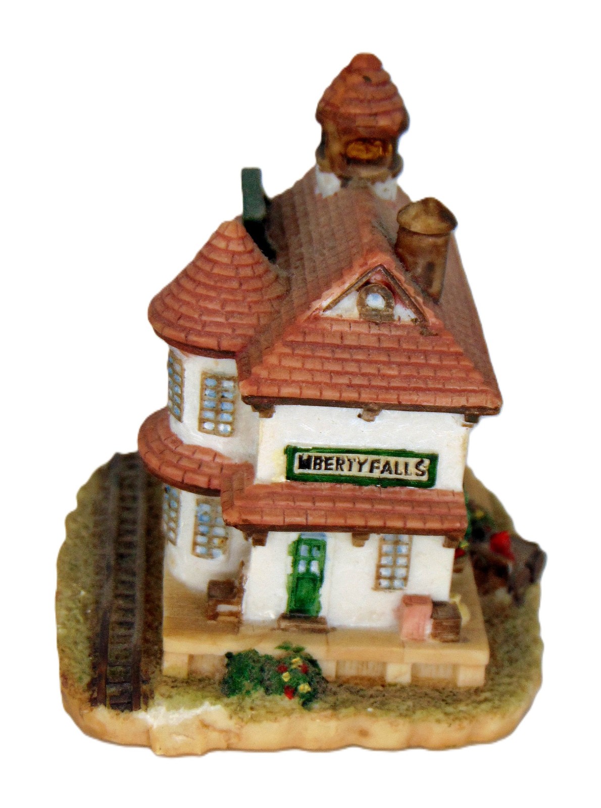 AMERICANA COLLECTION TRAIN STATION OF LIBERTY FALLS CERAMIC HOUSE AH21
