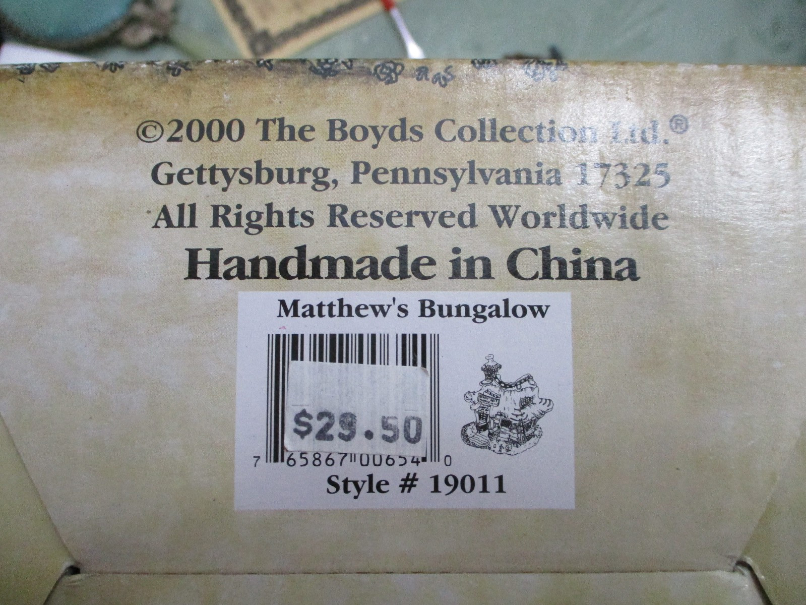 Boyd’s Bearly Built Villages “Matthew’s Bungalow”#19011 & Accessories 2000 NIB